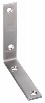 Corner Brace, Stainless Steel, 4 x 7/8 In., 2-Pk.