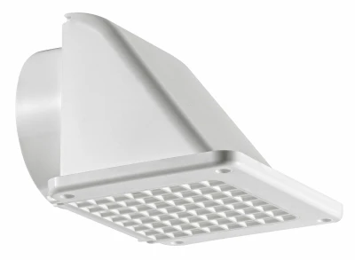 4 In. Recessed Soffit Exhaust Vent, White Plastic