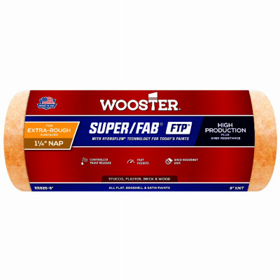 Super Fab Paint Roller Cover, Shed Resistant, 1-1/4-In. Nap, 9-In.