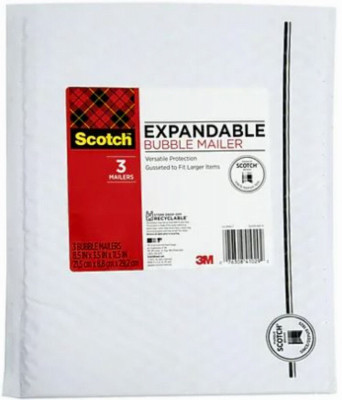 Expandable Bubble Mailer, 8.5 x 11.5 In., 3-Pk.