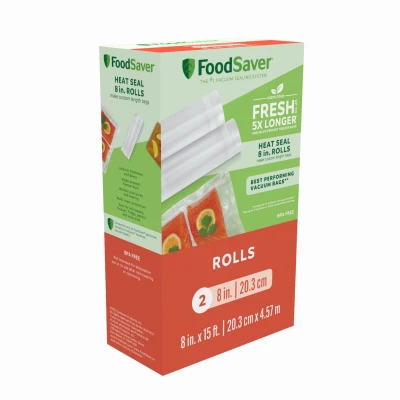 Vacuum Seal Food Storage Rolls, 8 In. x 15 Ft., 2-Pk.