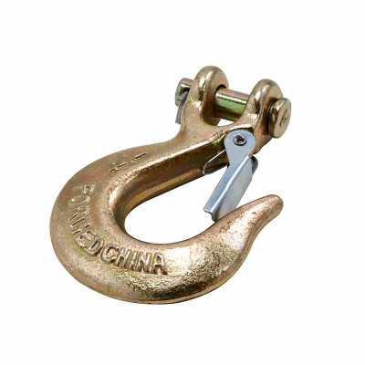 Clevis Hook With Latch, Forged Steel, 3/8 In.