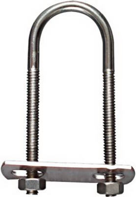 U-Bolt, Stainless Steel, 1/4 x 1-1/8 x 3-1/2 In.