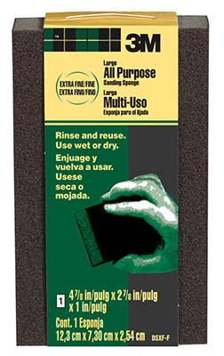 Flexible Sanding Sponge, Extra Fine/Fine, Large, 4-7/8 x 2-7/8 x 1 In.