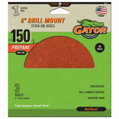 Sanding Discs, Aluminum Oxide, 150-Grit, 6 In., 3-Pk.