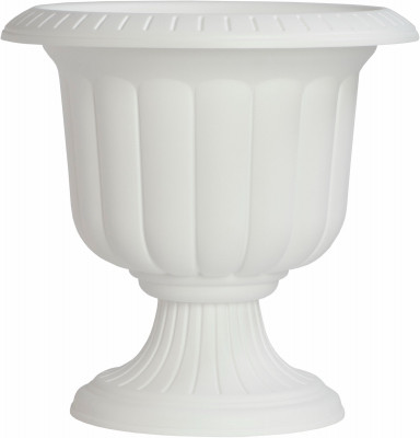 Plastic Planter, Classic Urn, White, Resin, 14-In. (12 pieces)