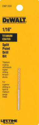 Titanium-Coated Drill Bit, 1/16 In.
