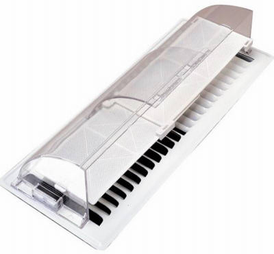 Heat & Air Deflector With Dust Filter, Magnetic, Clear Plastic, 10 to 14 In.