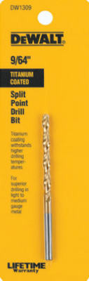 Titanium-Coated Drill Bit, 9/64 In.
