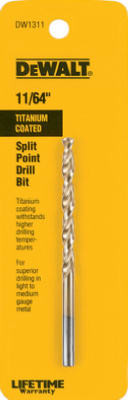 Titanium-Coated Drill Bit, 11/64 In.