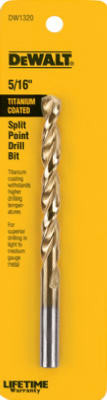 Titanium-Coated Drill Bit, 5/16 In.