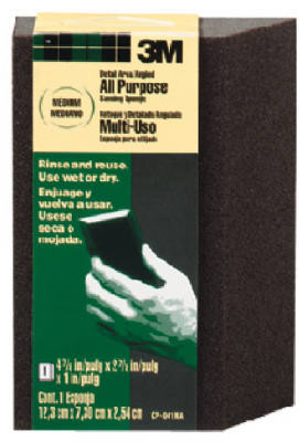 Large-Area Flexible Angled Sanding Sponge, Fine, 4-7/8 x 2-7/8 x 1 In.