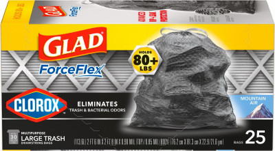ForceFlex Odor Eliminating Drawstring Trash Bags, Mountain Air, 30 Gallon, 25-Ct.