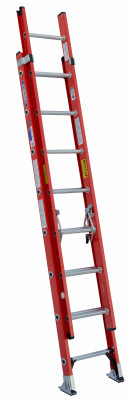 Werner 16 Ft. Fiberglass Extension Ladder with 300 Lb. Load Capacity Type IA Duty Rating