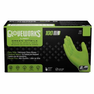 Nitrile Gloves, Heavy-Duty, Green, XL, 100-Ct.