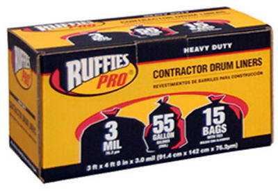 Heavy Duty Industrial Drum Liner, 55 Gallons, 15-Ct,