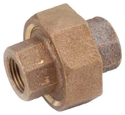 Pipe Fittings, Red Brass Union, Lead Free, 1/2 In.