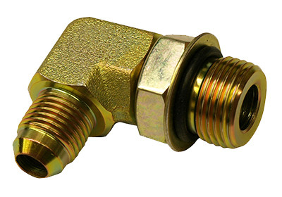 90 Degree Hydraulic Adapter, 3/8-In. Male JIC x 1/2-In. Femle 0-Ring Boss