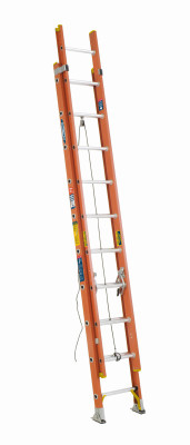 Werner 20 Ft. Fiberglass Extension Ladder with 300 Lb. Load Capacity Type IA Duty Rating