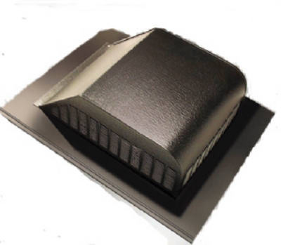 Slant-Back Aluminum Roof Vent, Weatherwood, 50-Sq. In.