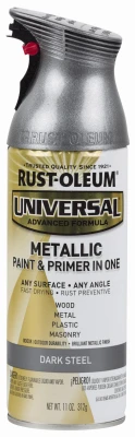 Universal Paint & Primer Metallic Spray Paint, Dark Steel, 11-oz.