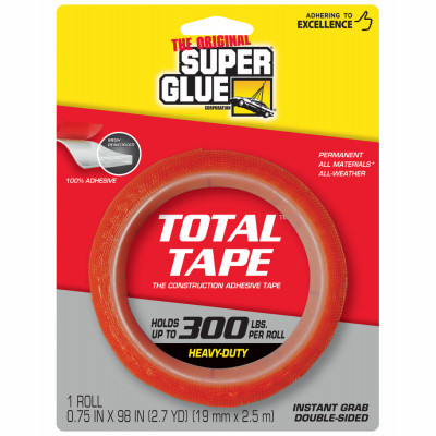 Super Glue Total Tape, The Construction Adhesive Tape, 3/4" x 98 In. Roll