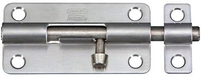Door Barrel Bolt, Stainless Steel, 4 In.