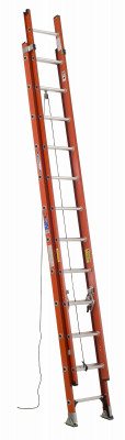 Werner 24 Ft. Fiberglass Extension Ladder with 300 Lb. Load Capacity Type IA Duty Rating