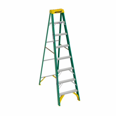 Werner 8 Ft. Fiberglass Step Ladder with 225 Lb. Load Capacity Type II Ladder Rating
