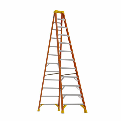 Werner 12 Ft. Fiberglass Step Ladder with 300 Lb. Load Capacity Type IA Ladder Rating