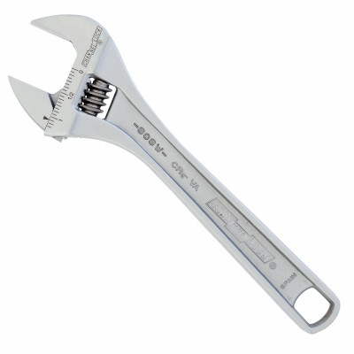 8" Adj Wrench, Wide, Chrome