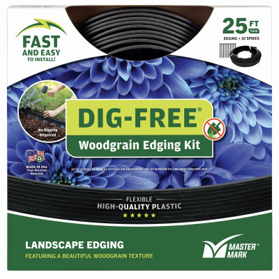Master Mark 1.5 in. x 25 ft. Black Lawn Edging Kit w/Stakes