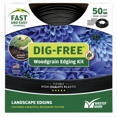 Master Mark 1.5 in. x 50 ft. Black Lawn Edging Kit w/Stakes