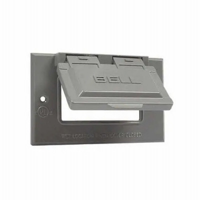1-Gang Weatherproof Horizontal Cover, GFCI, Gray
