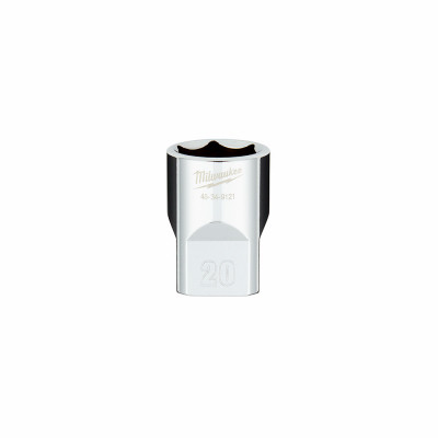 Metric 6-Point Shallow Socket, Four Flat Sides, 20 mm, 1/2 In. Drive