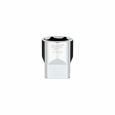 Metric 6-Point Shallow Socket, Four Flat Sides, 24 mm, 1/2 In. Drive