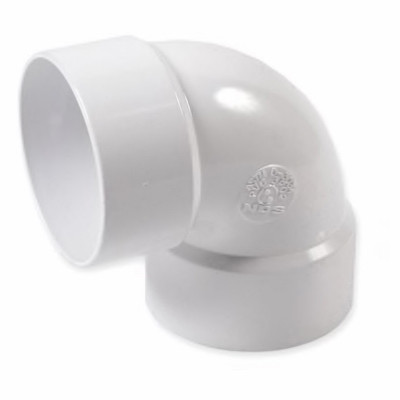 PVC Styrene Sewer & Drain Short Turn 90-Degree Elbow, 3 In.