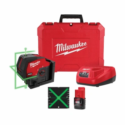 M12 Green Cross Line & Plumb Points Laser Level Kit