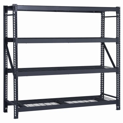4-Tier Steel Welded Rack 84"Wx24"Dx84"H In Black