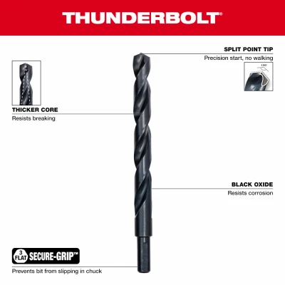 Thunderbolt Black Oxide Drill Bit, 3/32 In. (12 pieces)