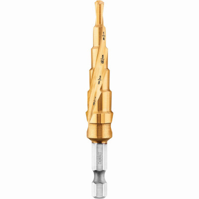 DeWalt 3/16-In. - 1/2-In. Impact Ready Titanium Nitride Coating Step Drill Bit