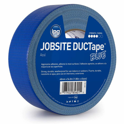 IPG JobSite DUCTape, Colored Duct Tape, 1.88" x 60 yd, Blue