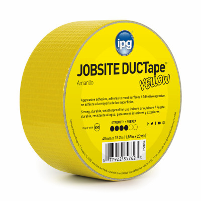 IPG JobSite DUCTape, Colored Duct Tape, 1.88" x 20 yd, Yellow