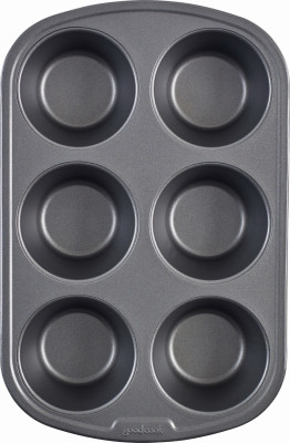 6 Cup Non-Stick Steel Jumbo Texas Muffin Pan gray (6 pieces)