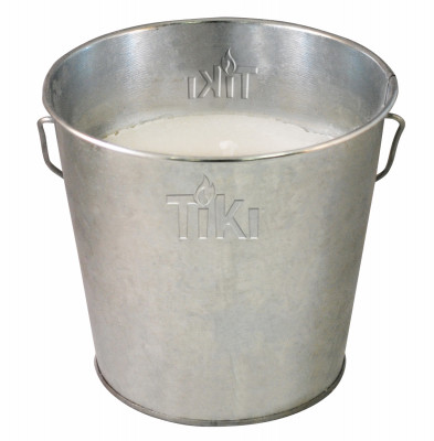 TIKI  Brand 17 Ounce Citronella Wax Candle Metal Bucket Silver