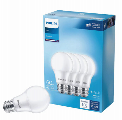 4PK 60W A19 DL LED Bulb