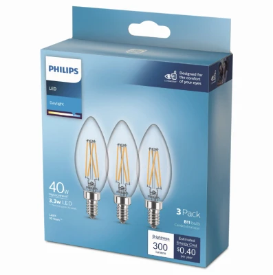 3PK 40W B11 LED DL Bulb