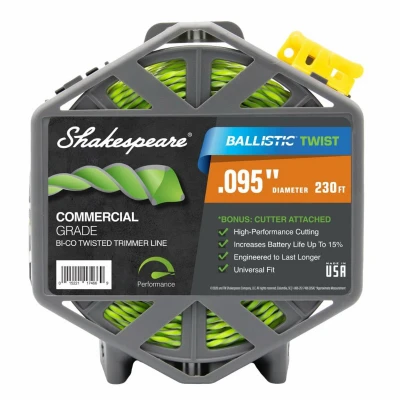 Shakespeare Ballistic Twist 0.095 In. x 230 Ft. Trimmer Line with Cutter