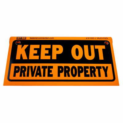Hy-Ko Coil Fence Sign - Keep Out Private Property Sign