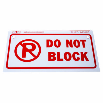 Hy-Ko Coil Fence Sign - No Parking Do Not Block Sign